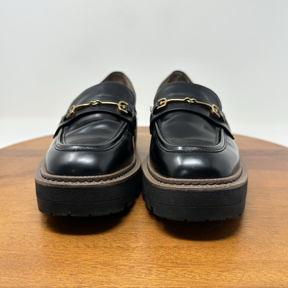Sam Edelman Laurs Platform‎ Lug Sole Loafers Size 8.5 Black Preppy Punk - Picture 2 of 16